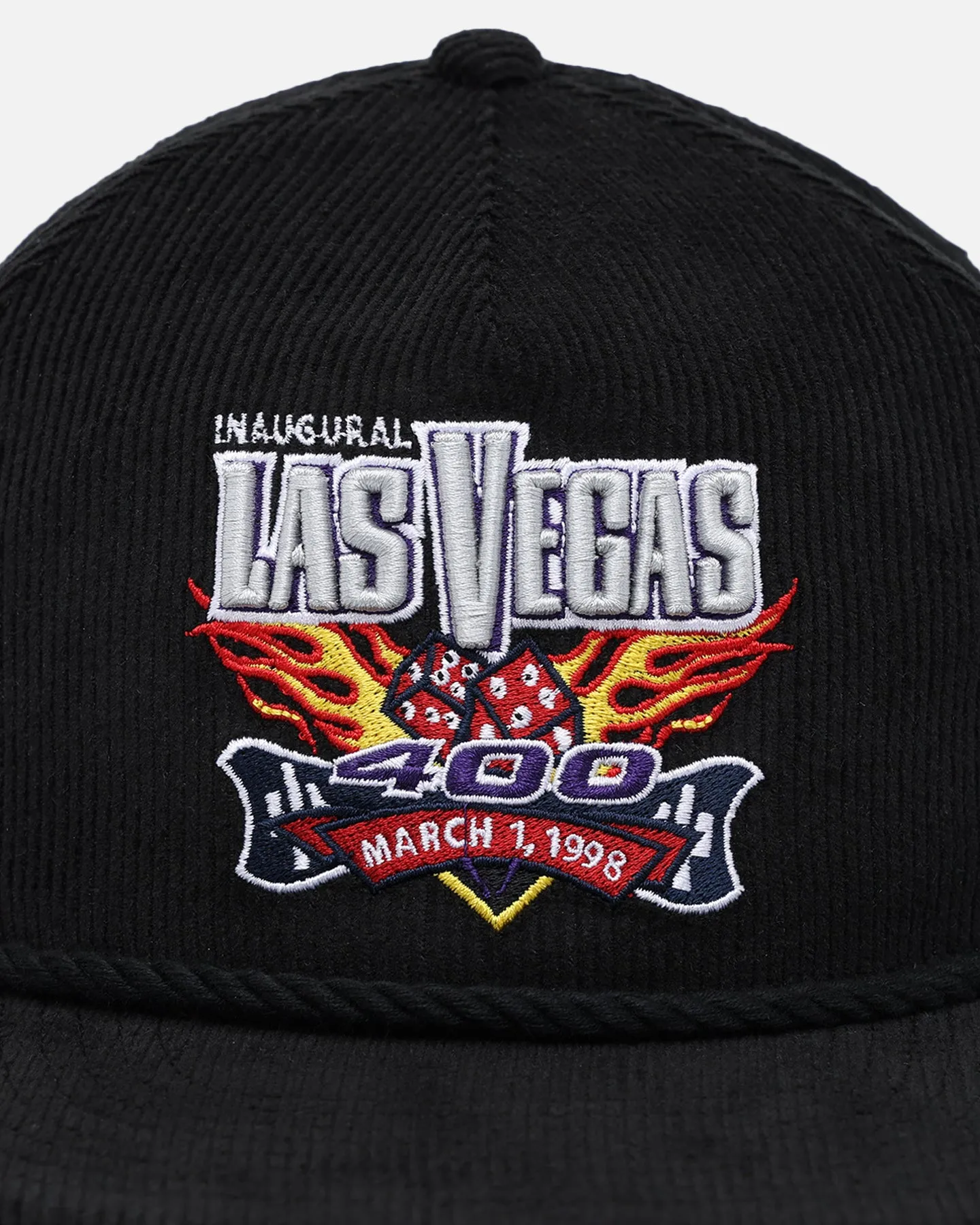 New Era Nascar Las Vegas 'Nascar Sponsor Golfer Collection' Corduroy Golfer Snapback Black