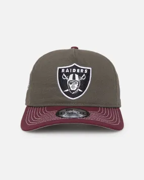 New Era Oakland Raiders 'Contrast Visor' Pre-Curved Golfer Snapback Moss/Maroon