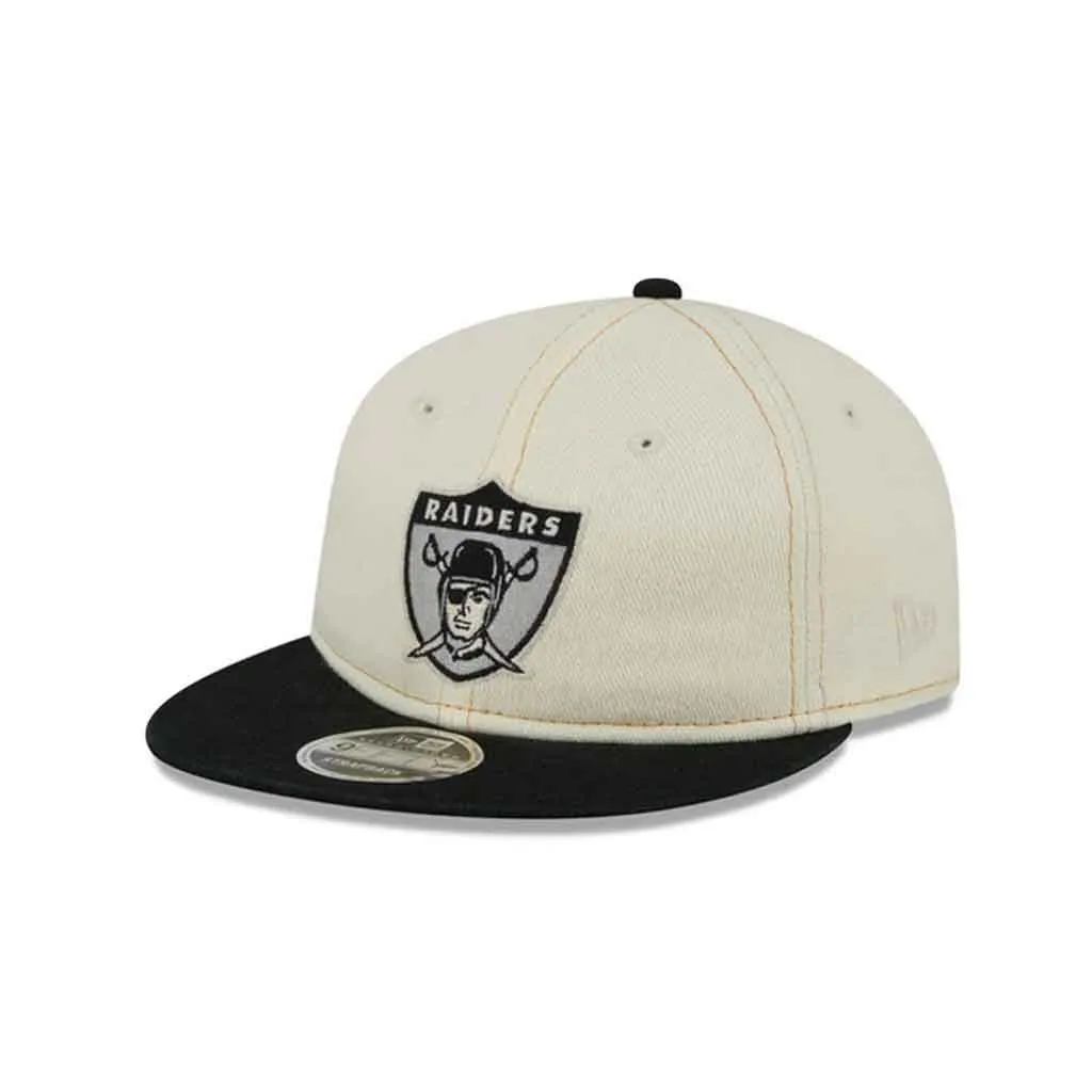 New Era Raiders Retro Crown Chrome Adjustable - Cream/Denim