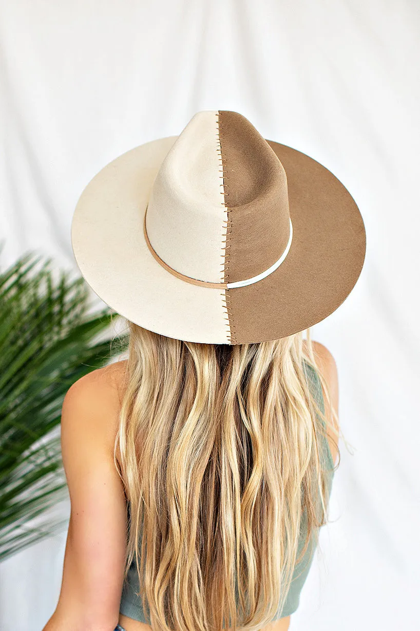NEW!! Two Tone Australian Wool Hat in Beige/Taupe