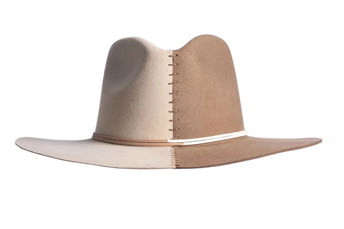 NEW!! Two Tone Australian Wool Hat in Beige/Taupe
