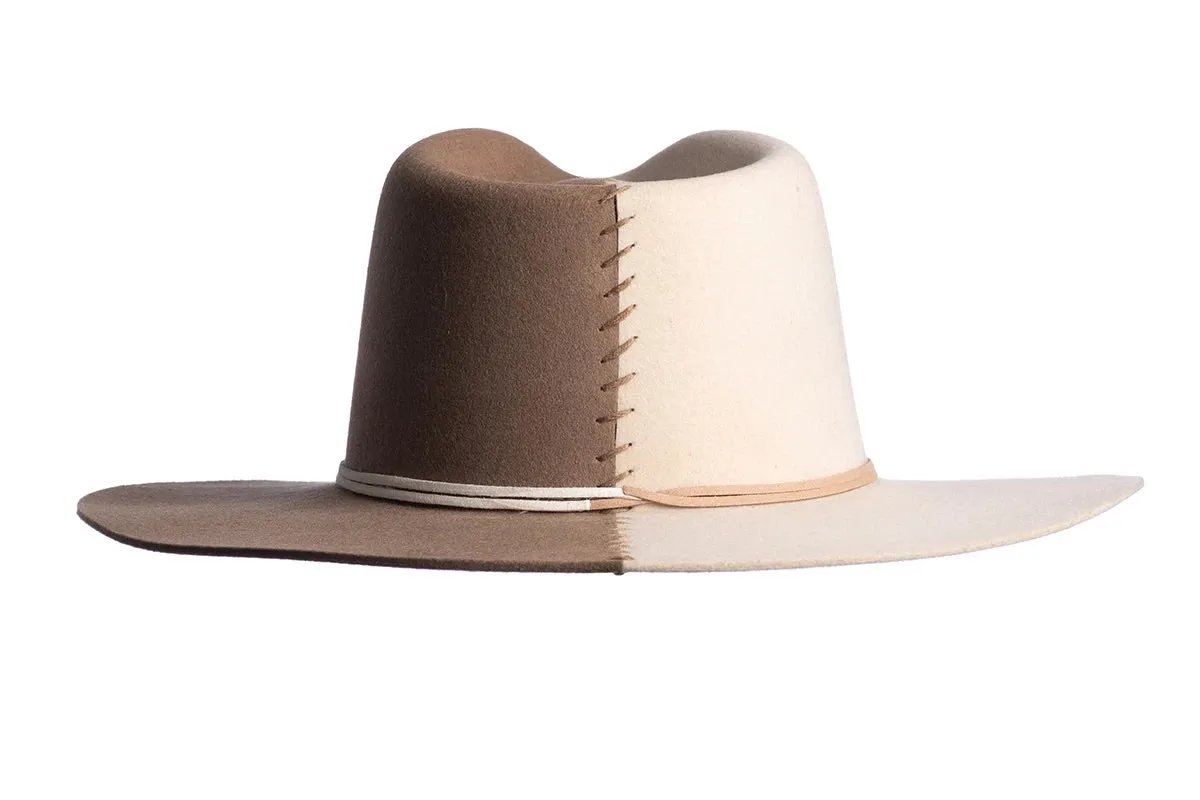 NEW!! Two Tone Australian Wool Hat in Beige/Taupe
