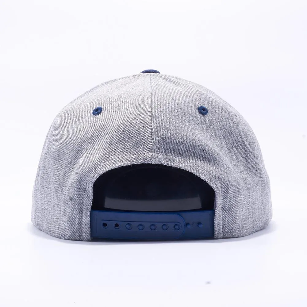 PB103 Pit Bull Wool Blend Snapback Hats [Heather/Navy]