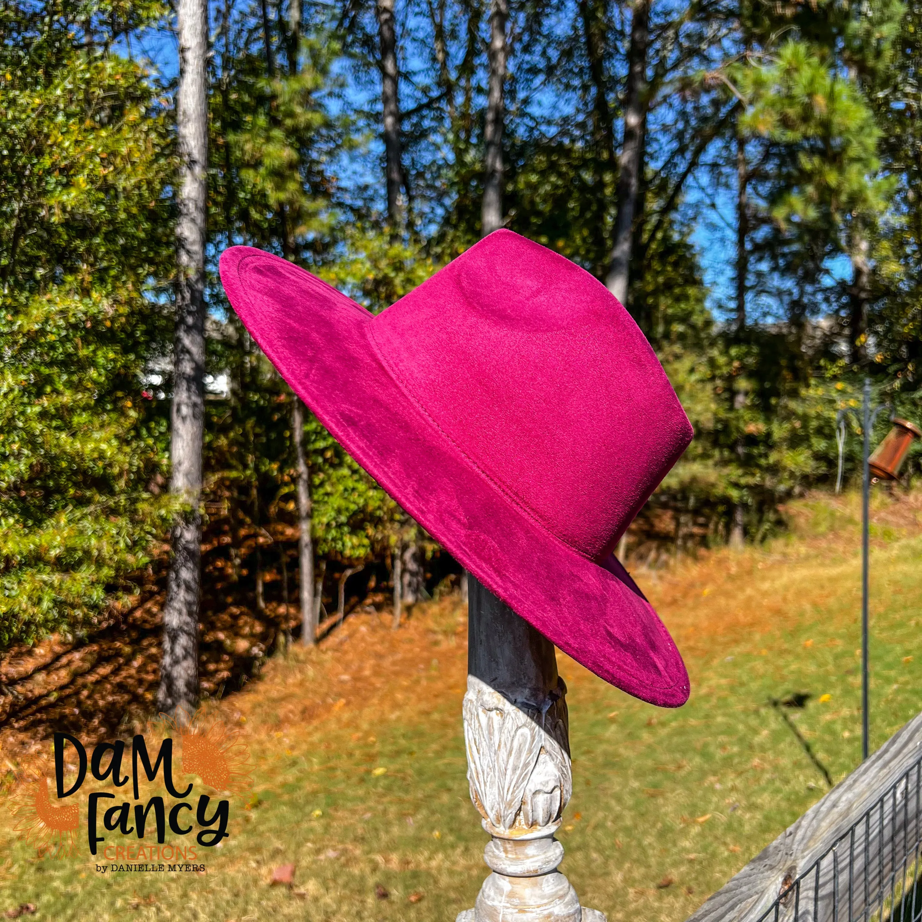 Plum Wide Brim Polyester Hat