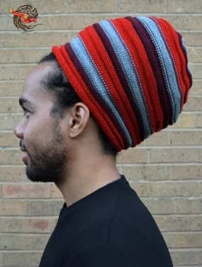Red and Grey Striped Tam
