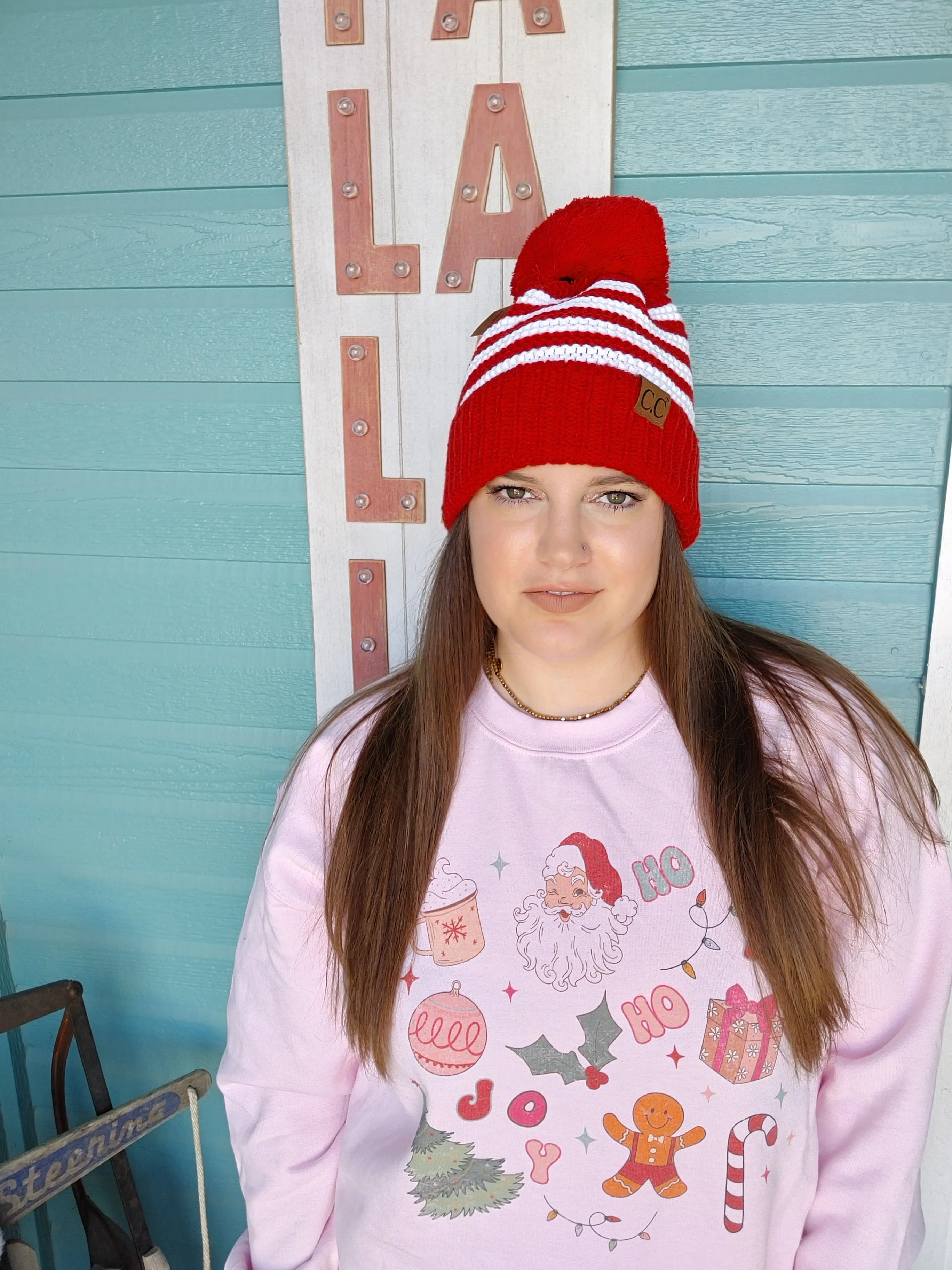 Retro Striped C.C. Beanie