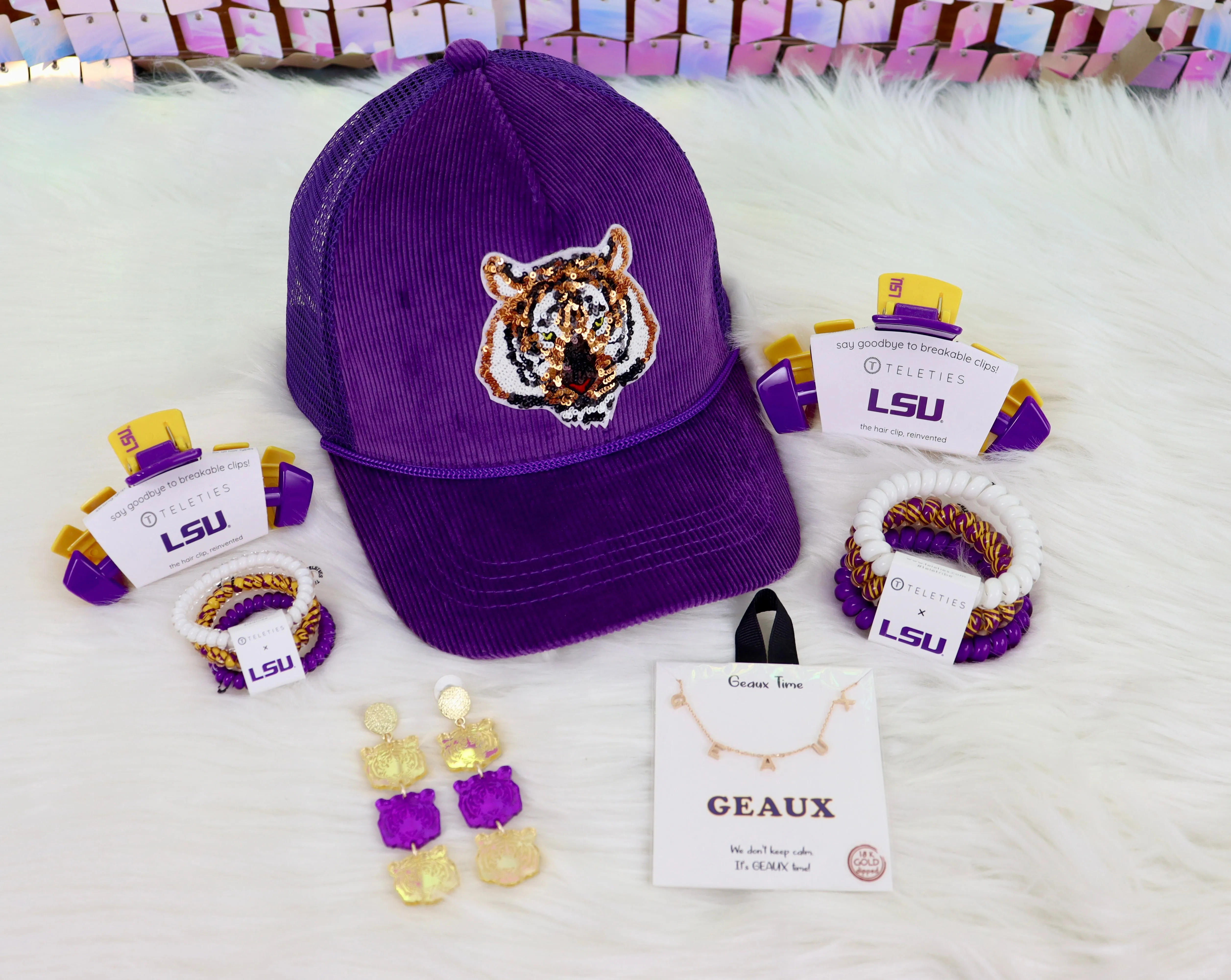 Sequin Tiger Trucker Hats