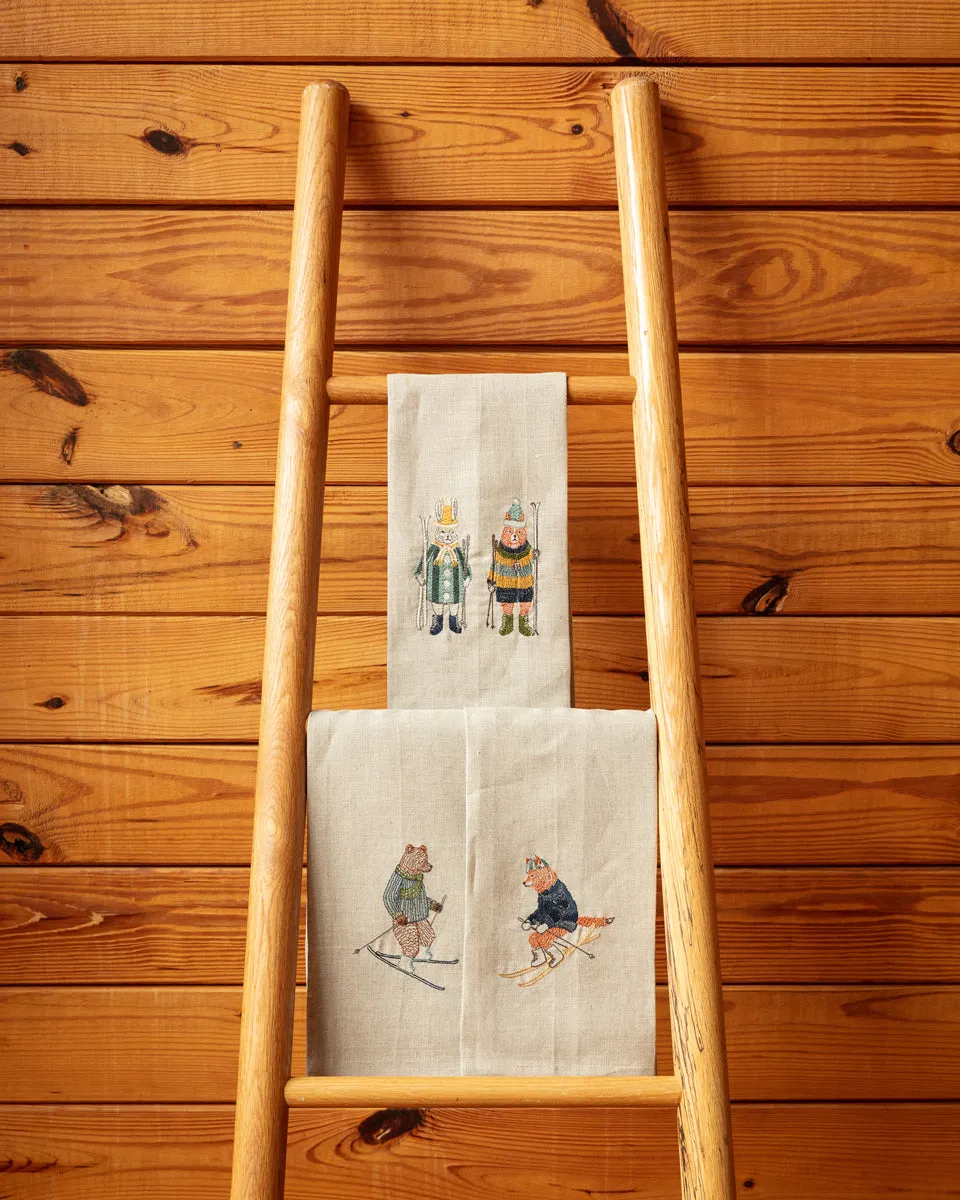 Ski Buddies Tea Towel