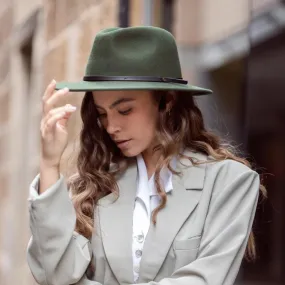 Stanton Eloise Premium Felt Fedora - Olive Green
