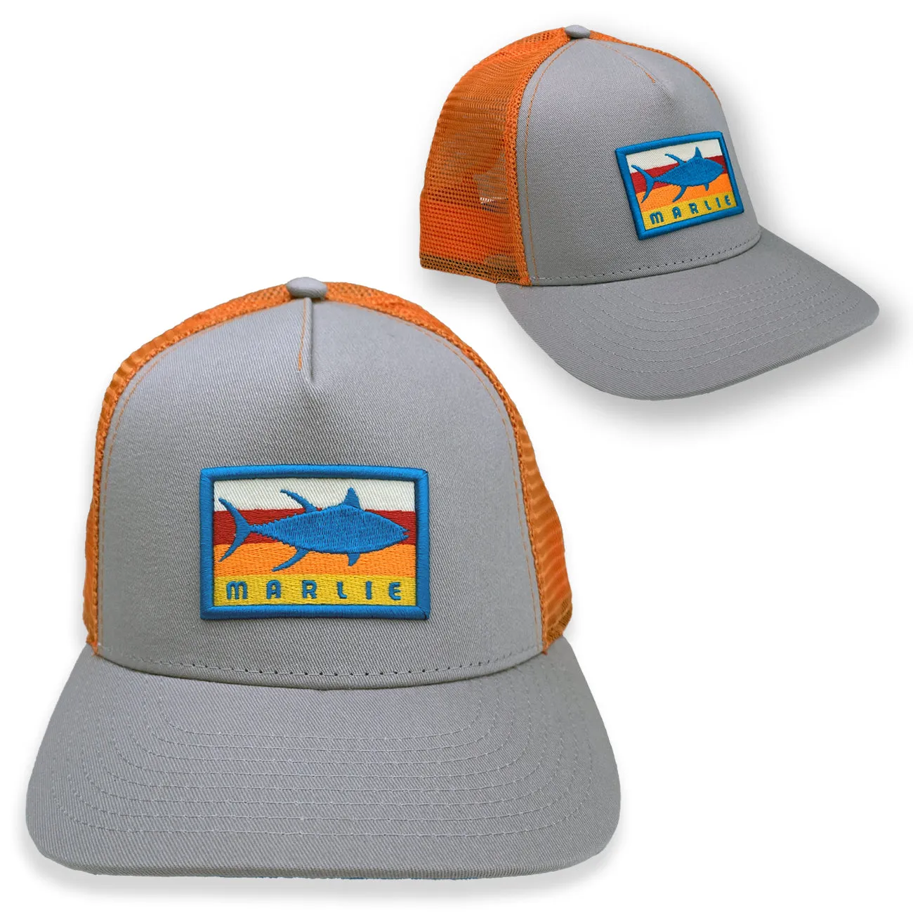 Steel Grey and Orange Marlie Tuna Trucker Hat