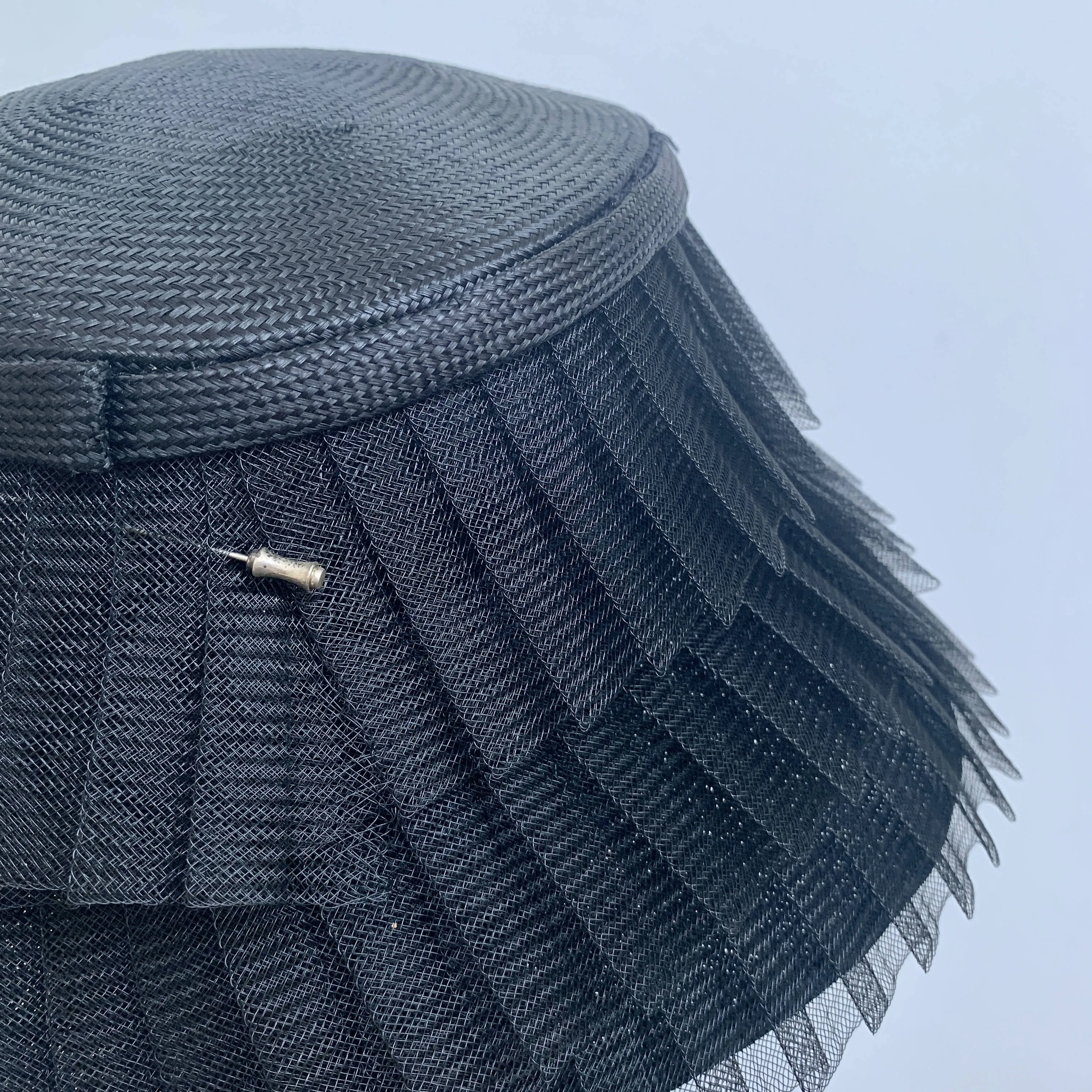 Stephen Jones Miss Jones elegant black layered Lightweight Cloche Party Hat