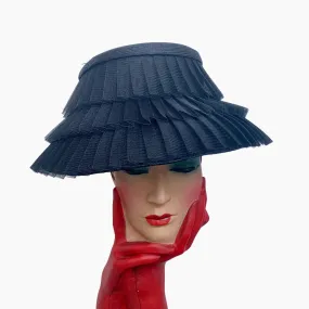 Stephen Jones Miss Jones elegant black layered Lightweight Cloche Party Hat
