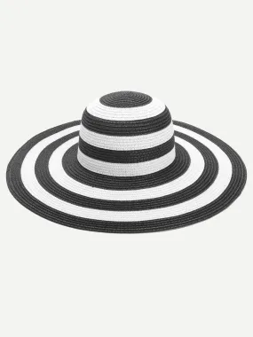 Striped Design Floppy Hat