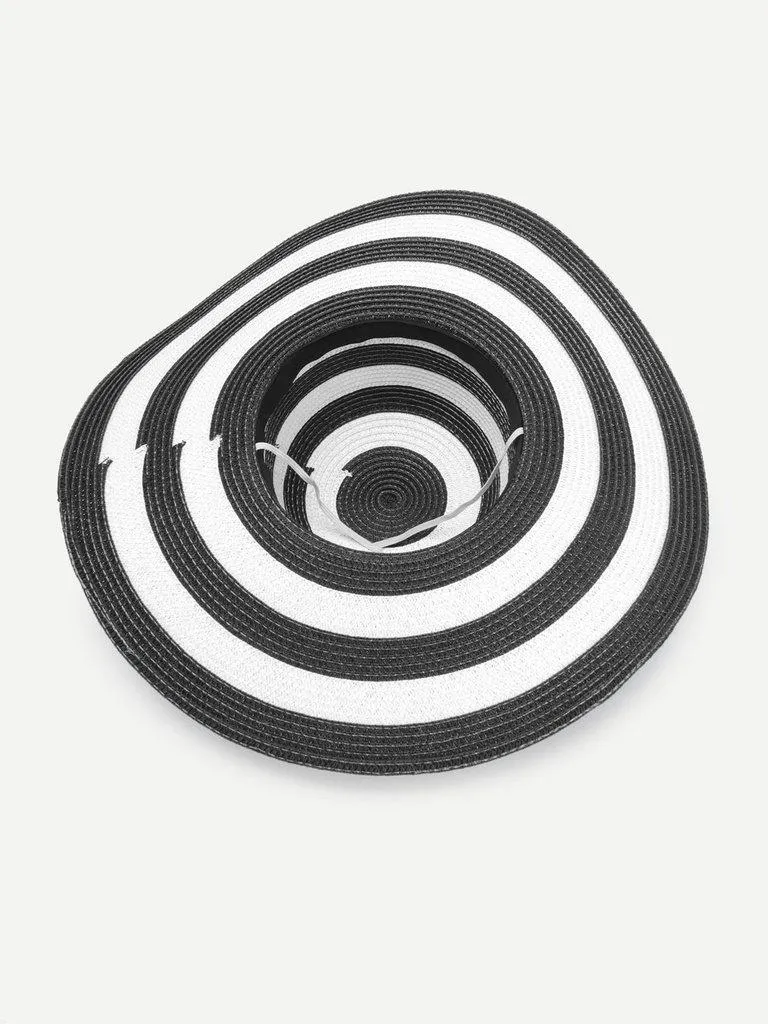 Striped Design Floppy Hat