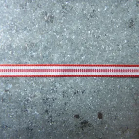 Striped Ribbon - Red / White