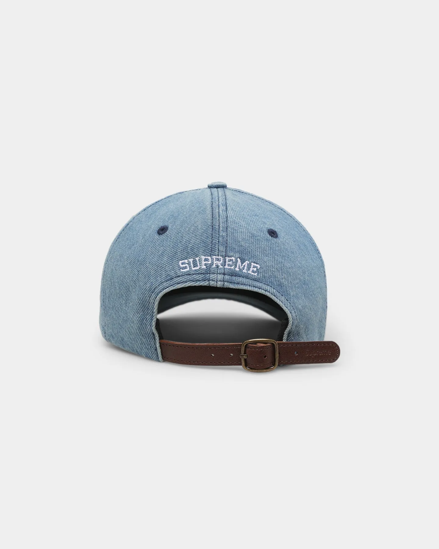 Supreme X Burberry Denim 6-Panel Strapback Blue