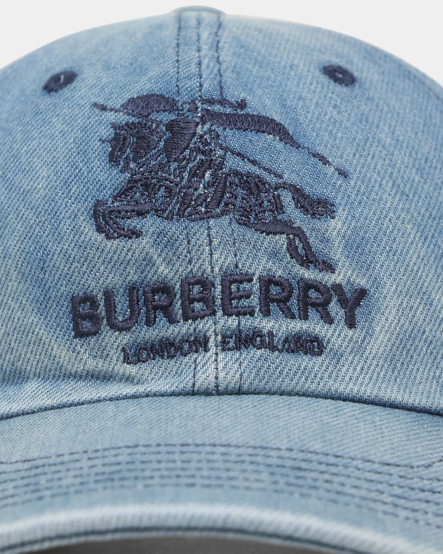 Supreme X Burberry Denim 6-Panel Strapback Blue