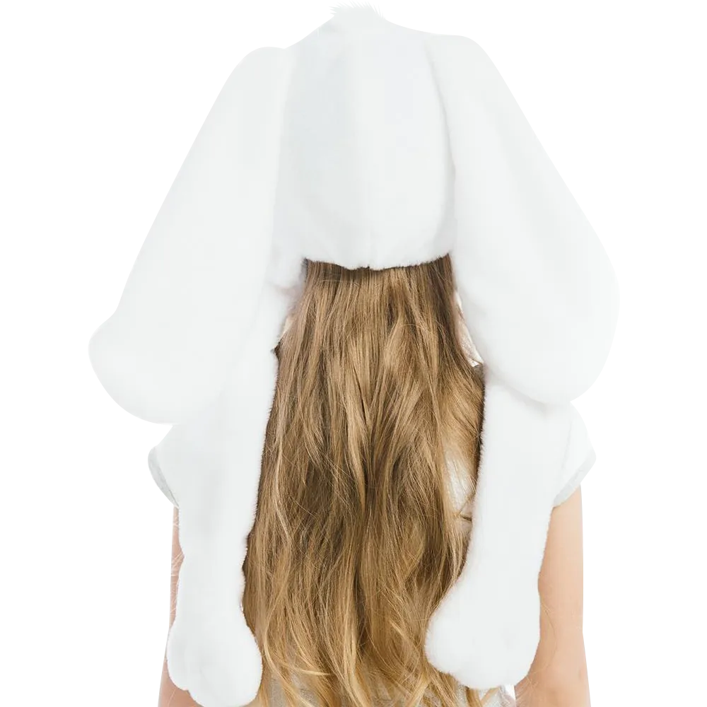 White Bunny Plush Headpiece Kids Dress-Up Play Accessory Hat Animal