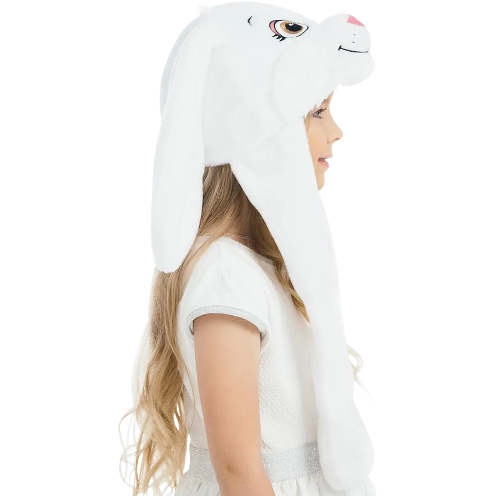 White Bunny Plush Headpiece Kids Dress-Up Play Accessory Hat Animal