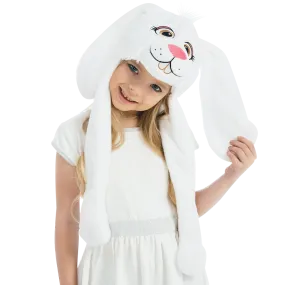 White Bunny Plush Headpiece Kids Dress-Up Play Accessory Hat Animal
